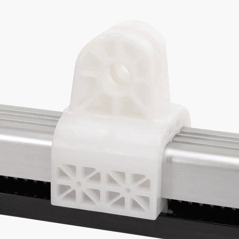 Close-up of Recliner Motor Actuator Replacement Kit KDPT007-115 connector, 226mm stroke, featuring white plastic and metal components.