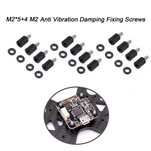 M2 Anti Vibration Fixed Screws And Rubber Standoffs For FPV Drones F3 F4 Mini Flight Controllers Soft Mount Damping Hardware 12 Pack