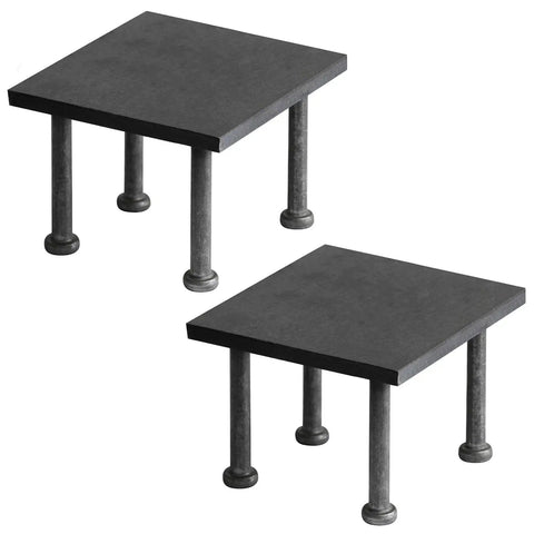 Two Pack Six By Six Inch Steel Concrete Embed Anchor Plate Weld On Square Base Plate Three Eighths Inch Thick With Four Half Inch Diameter Three And One Half Inch Weld Studs Low Carbon Steel Plain Finish For Durable Structural Anchoring.