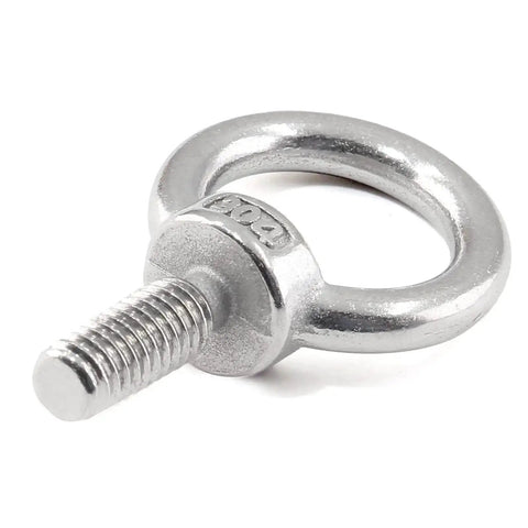 Close-up of 12 Pack M6 Lifting Eye Bolts 304 Stainless Steel Heavy Duty Machinery Shoulder Ring Eye Bolts For Hoisting 6mm Thread