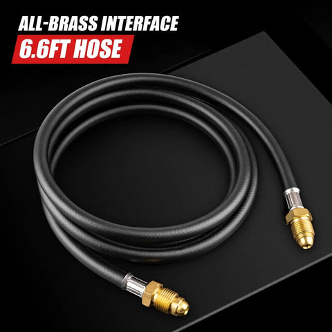 6.6 ft hose with all-brass connectors for Dual Gauge Argon And CO2 Welding Gas Regulator For TIG And MIG