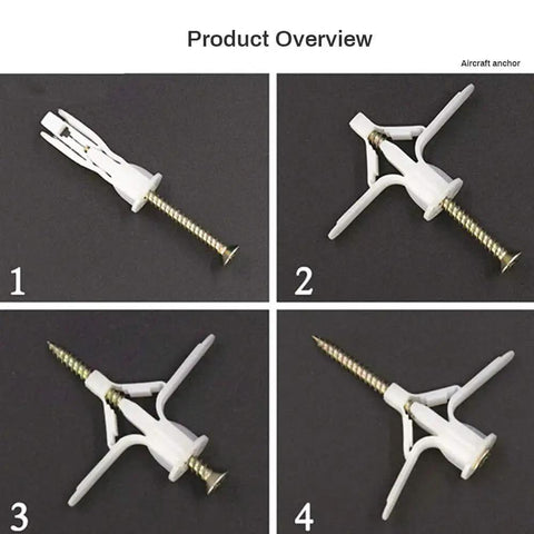 Drywall Anchor Kit With Hollow Wall Anchors And Screws Self Drilling Nylon Fasteners For Drywall Includes 30 Anchors And 30 Screws