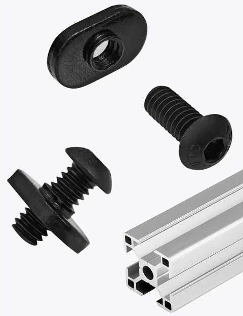 Black T Slot Nuts and Bolts for Aluminum Extrusion with Zinc Plated Carbon Steel