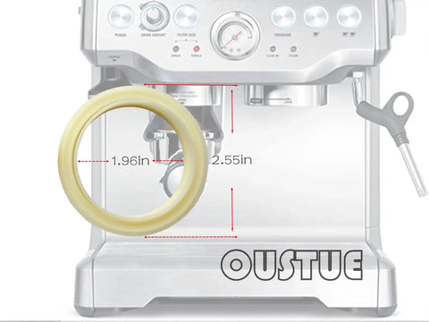 54mm Silicone Steam Ring For Espresso Grouphead Gasket Replacement Fits Breville And Sage Espresso Machines 870 878 880 860 840 810 500 450 No BPA Durable Seal Easy Install 2 Pack visible next to espresso machine schematic