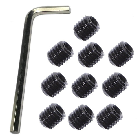 10 Piece Set Screws 7/16-14 X 3/8 Inch 304 Stainless Steel Allen Head Hex Socket Grub Screws With 7/32 Inch Allen Wrench