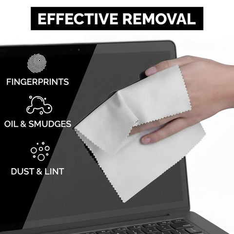 Microfiber Cloths Six Pack 6x7 Inch Lint Free Lens Screen Cleaners For Glasses used on laptop screen for dust removal.