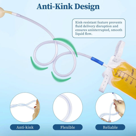 Artojoy 36-inch catheter extension tubing for urinary drainage bag; flexible anti-kink design, compatible with leg bags (6 pcs)