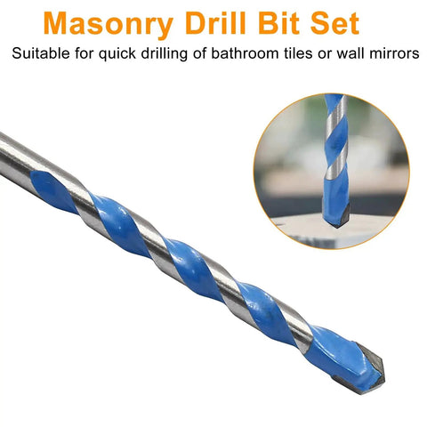 Close-up of a 6mm carbide masonry drill bit from a Five Piece 6mm Masonry Drill Bits Set Carbide 0.24 Inch For Concrete Tile Glass Ceramic Brick