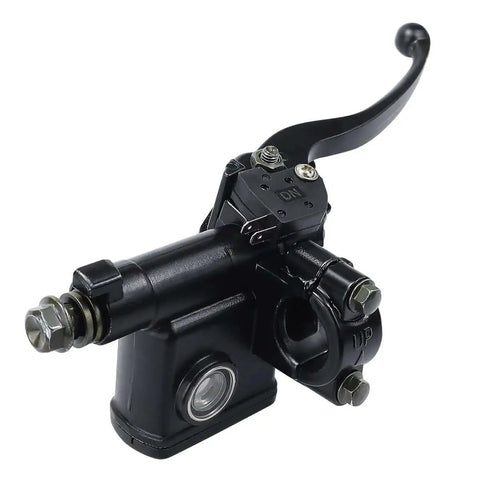 Left Hand Hydraulic Brake Master Cylinder Lever Pump For ATV Dirt Bike Quad And Moped Fits 50Cc 70Cc 90Cc 110Cc 125Cc 150Cc 200Cc 250Cc 4 Stroke GY6 Engines Universal Fit For Taotao Roketa Sunl Kazuma Hensim Jonway Znen, black metal construction
