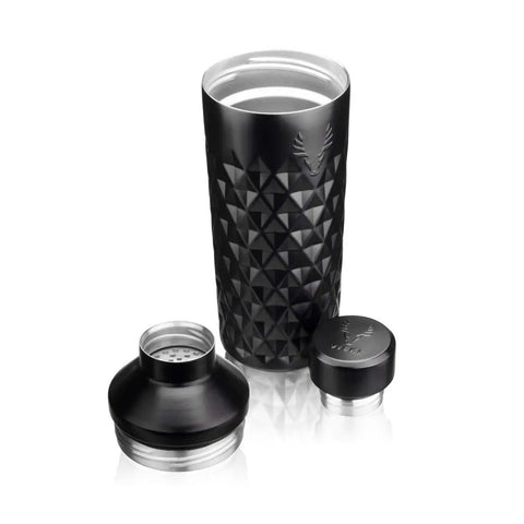 Paragon Vacuum Insulated Cocktail Shaker With Built In Strainer, double walled, stainless steel, 23 oz capacity, obsidian color