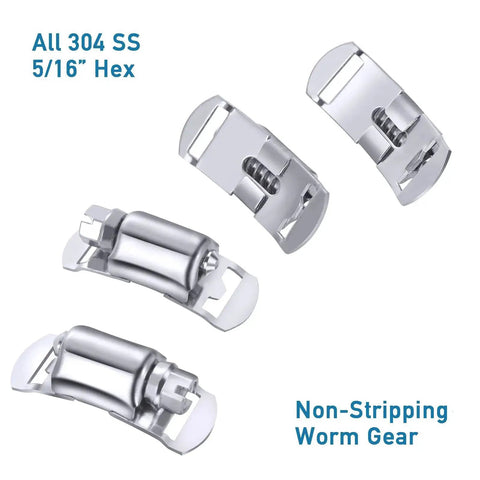 Heavy Duty 304 Stainless Steel Worm Gear Hose Clamp Fasteners Kit For DIY Adjustable Large Hose Clamps 10 Pack By SteelSoft