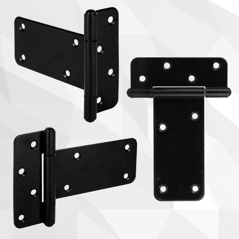 5 Inch T Strap Shed Door Hinges 260 Lb Capacity 6 Pack Gate Hinges Black Iron For Wooden Fences Barn Doors
