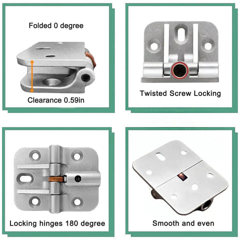 Anteisi adjustable 180-degree hinges, stainless steel folding bifold door hardware, 2 pcs