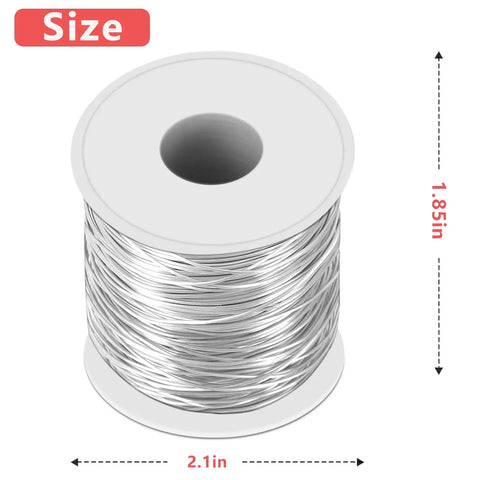 20 Gauge 0.8mm 304 Stainless Steel Wire 164 Ft Rust Resistant High Strength for Jewelry Making on spool showing dimensions.