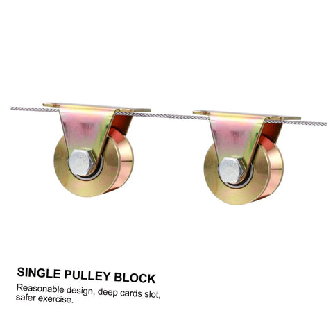 Beefy Two Pack Heavy Duty Sliding Door Pulley Block With Steel Wheel Track Roller for gates and shutters, durable V-shaped design.