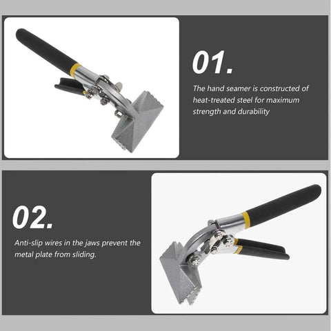 3 Inch Manual Sheet Metal Bender And Straight Jaw Hand Seamer For Metal Folding With 75mm Head, heat-treated steel, side view