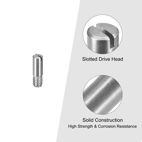 M2.5 X 8mm Slotted Cylindrical Dowel Pins 304 Stainless Steel For Furniture Cabinets External Thread Locating Pin Built To Last Rust Resistant