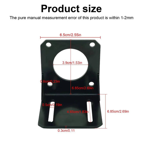 4Pcs 57 Stepper Motor Nema 23 Fixed Seat Steel Mounting Bracket Kit For NEMA23 Motors With Screws And Nuts K-029-57 size dimensions