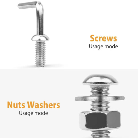 View of Durable 1/4-20 Hex Button Head Cap Screws Kit By VIGRUE, showcasing usage mode with nuts and washers.