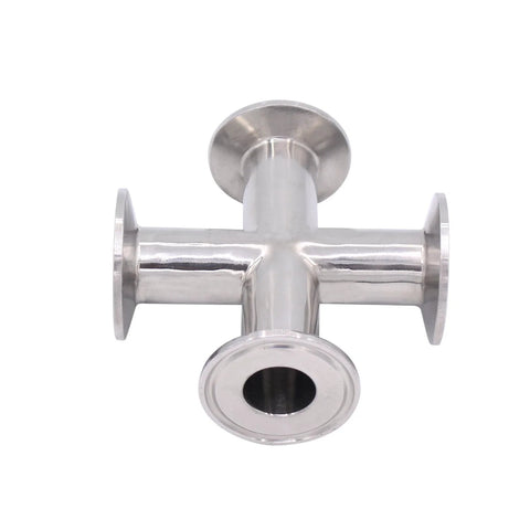 DERNORD 4-way cross clamp for 1.5 in tri-clamp sanitary fittings, stainless steel 304, 25mm pipe OD