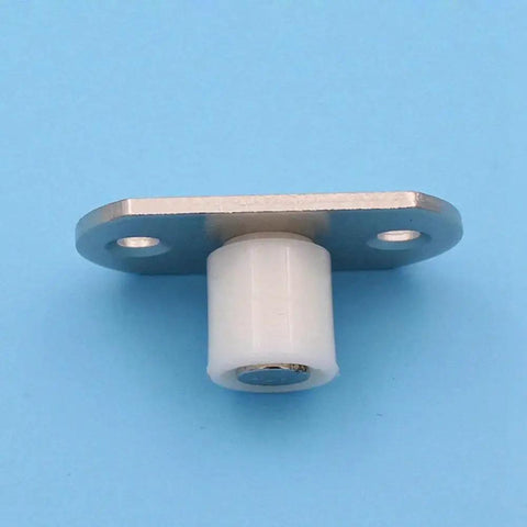 Sliding Barn Door Nylon Guide Wheel Set 4 Pieces With Floor Guide Roller Bracket for furniture hardware use on blue background.