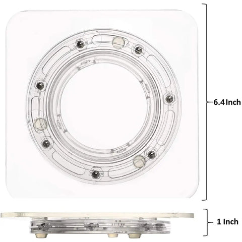Clear 6.4 Inch Square Acrylic Cookie Turntable With Non Slip Mat For Cake And Cupcake Decorating 360 Degree Rotating Stand