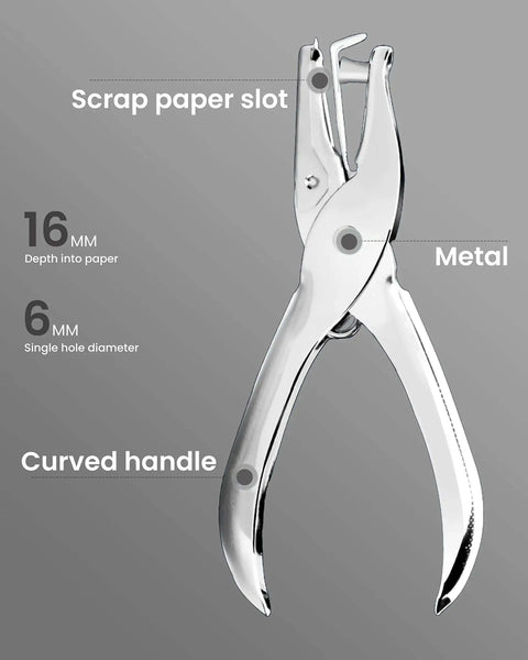 Circle Hole Punch Set Two Piece One Eighth Inch And One Quarter Inch Single Hole Punchers For Crafts Tags And Tickets Durable Steel With Six Sheet Capacity For Home Office And School Easy To Use And Handy For Scrapbooking