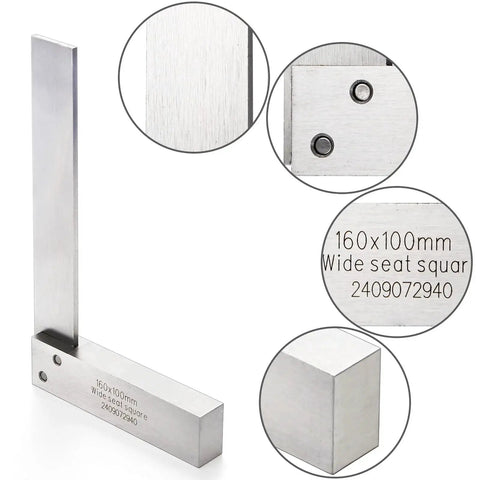 Machinist Square Set For Woodworking And Metalworking Suwimut 2 Inch 3 Inch 4 Inch And 6 Inch Hardened Steel Squares With 90 Degree Base
