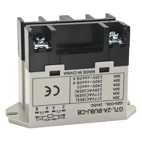 General Purpose Relay With Built In Test Button 24 VDC Screw Terminal Connections Upper Bracket Mount DPST No Contacts Class B Insulation