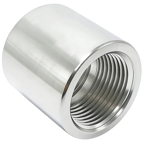 Stainless steel 1/4 in NPT female x female coupling, forged high‑pressure pipe fitting