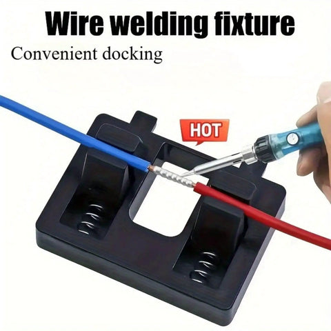 Compact Hands Free Welding Fixture Stand With Electrode Holder for quick and precise wire alignment during MIG TIG welding.