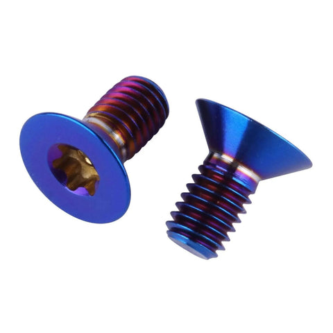 Beefy Titanium Torx Bolts M5x10mm Countersunk Flat Head Fully Threaded Burnt Blue Finish Pack Of 10 Grade 5 Ti 6Al 4V Alloy