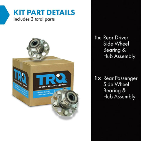 Rear Wheel Bearing And Hub Assembly Set For Honda CR V AWD 2012 Through 2016 And Acura RDX AWD 2013 Through 2015 Two Piece Kit