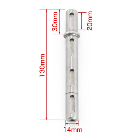 Double Output Shaft Adapter For NMRV030 Worm Gearbox And NEMA23 Stepper Motor, 14mm Shaft Diameter, 130mm Total Length