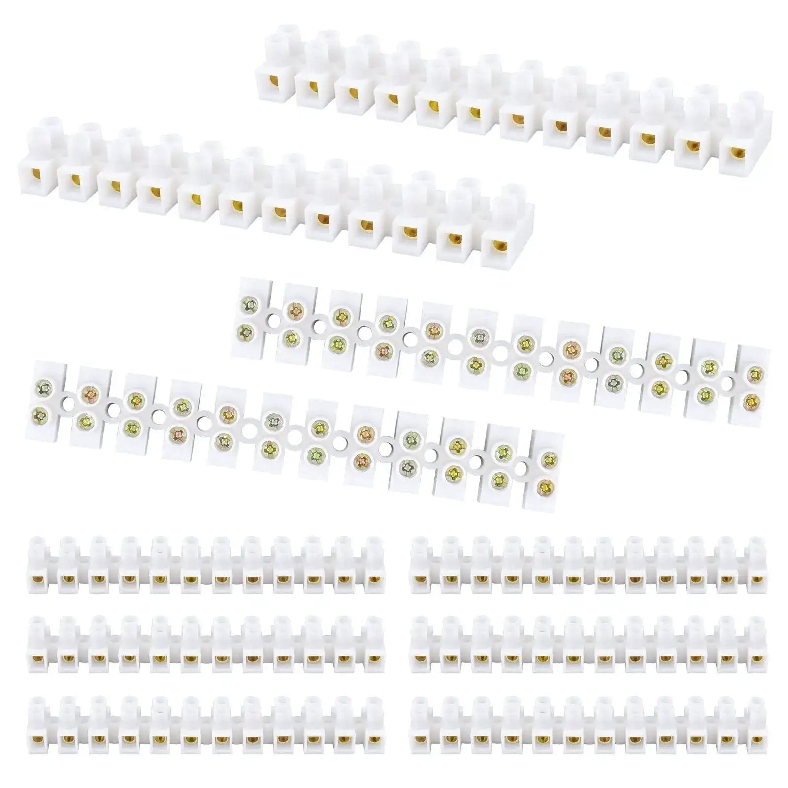 10 Or 20 Pack 12-Position Dual Row Screw Terminal Bloc...