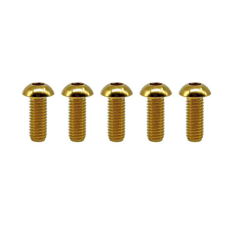 Titanium Button Head Hex Socket Cap Screws M4x10mm ISO7380 Ti6Al4V GR5 Aviation Grade Pack Of 5 with gold finish for RC projects