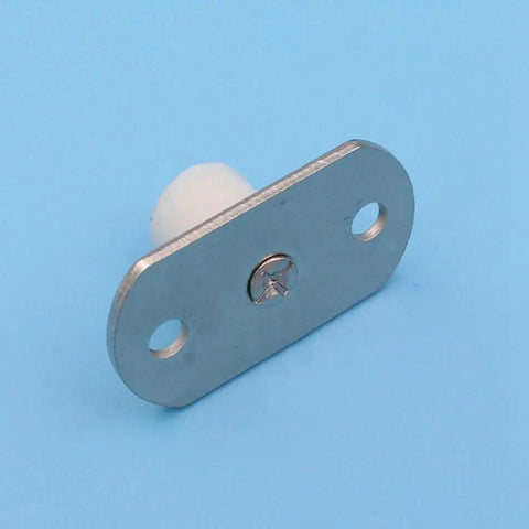 Sliding Barn Door Nylon Guide Wheel Set floor guide roller bracket with metal plate on blue background