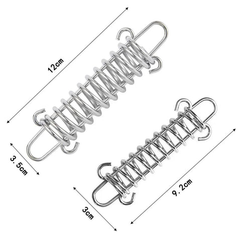 Doucdoft 10pcs stainless steel tent tension springs with hooks, 304 SS for tarps and awnings
