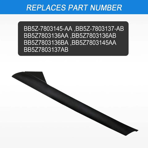 Ford Explorer A-Pillar Front Outer Trim Passenger Side Replacement 2011-2019 in gloss black, shown in product image