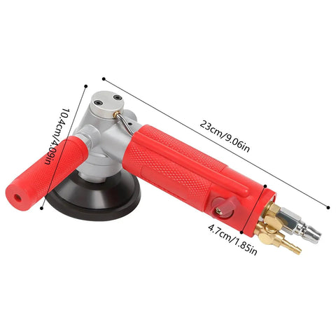 4 Inch Pneumatic Wet Stone Polisher with Water Jet for Marble Granite Concrete Polishing Air Sander 4300 RPM in side view