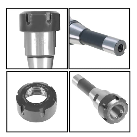 ER32 Collet Holder And Collet Set For CNC Milling And Engraving Machines, alloy steel, precision tooling close-up views