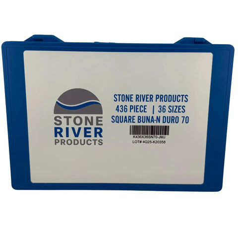 Industrial Buna N Square O Ring Kit Duro 70 436 Pieces 36 Sizes Including AS568 006 Through 220 storage case