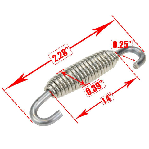 AUTUT motorcycle exhaust spring with hooks, stainless steel, 58mm total length; pack of 4.