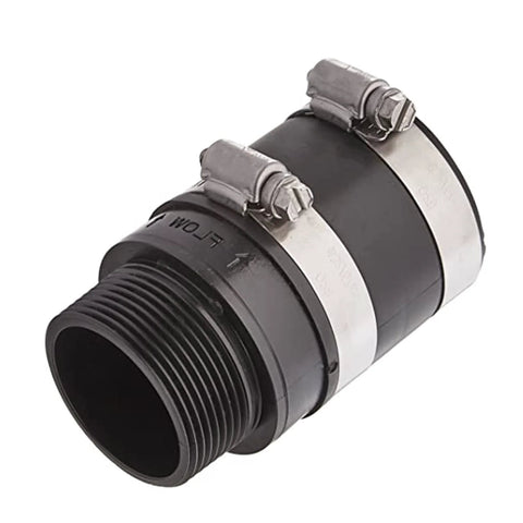 Inline check valve, black plastic body with metal hose clamps, 1-pack 30-0238, Amazon