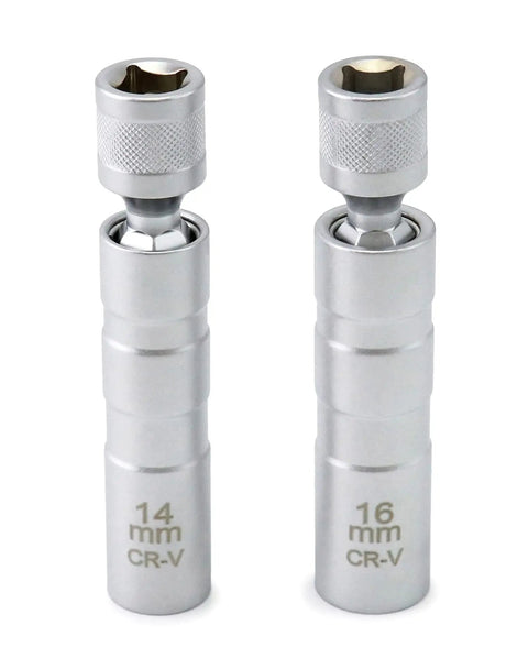 Magnetic Swivel Spark Plug Socket 14mm And 16mm Go To Thin Wall Three Eighths Inch Drive 12 Point Chrome Vanadium Steel