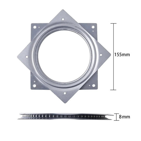 Heavy Duty 6-Inch Square Metal Lazy Susan Turntable With Smooth 360-Degree Ball Bearing Swivel No-Fuss Durable Galvanized