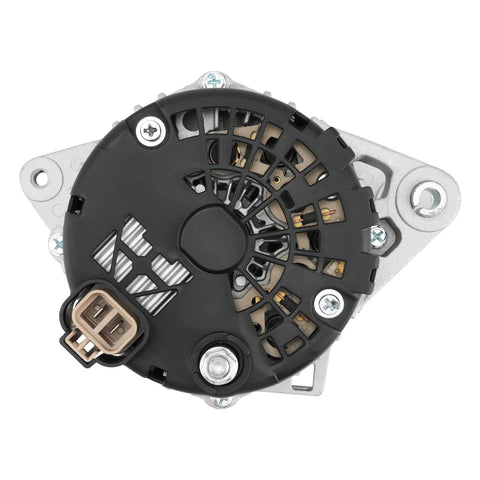 90 Amp Alternator For Hyundai Accent 2006 Through 2009 GLS, Rio, Rio5, Tucson 2.0L, Sportage 2.0L back view of alternator with connector