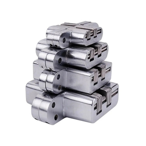 Stack of Concealed Cross Hinges For Folding Doors 180 Degree Zinc Alloy Invisible Hinge Set Durable Hidden Door Hardware