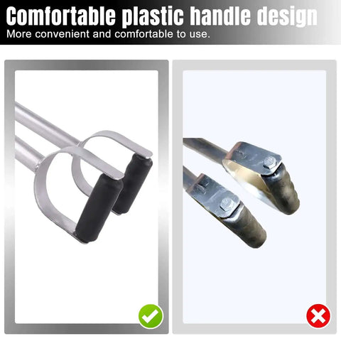 Pro Grade Hand Seamer Tool for Sheet Metal with ergonomic handle design, focus on handle comparison