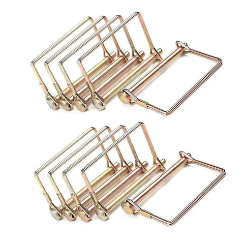 10 Pack One Quarter Inch Diameter Four Inch Long Trailer Coupler Pins - Built Tough Heavy Duty Stainless Steel Wire Locking Pins